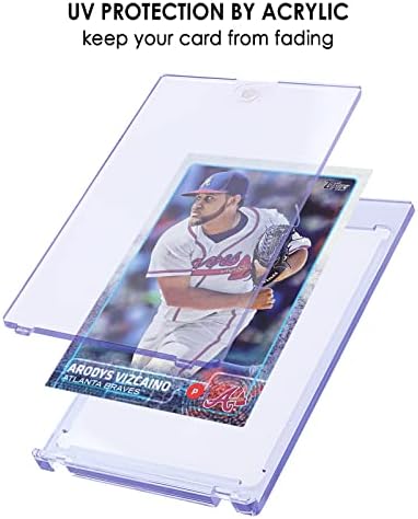 Kitoyz 12 ct portador de cartão magnético para cartas de negociação, 35pt Baseball Card Case Sports Sports Protectors Magnet