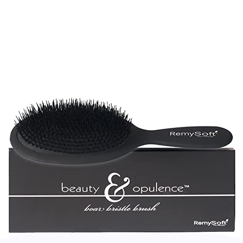 Remysoft Beauty & Opulence Boar Bristle Brush - Seguro para extensões de cabelo, tecidos e perucas