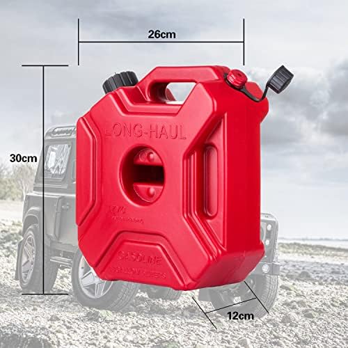 1.3 Gallen Utility Can Plastic Backup Water Jug com bico de enchimento e suporte de suporte vermelho