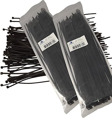 NOVO BLACK 200 PCS. 12 polegadas com zíper de nylon 40 lbs Cabo de fio resistente ao tempo UV
