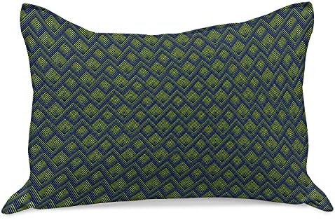 Crupa de travesseiros de malhas de onda de Ambesonne, abstrato Chevron Zigzag inspirou a representação de motivos geométricos em cores