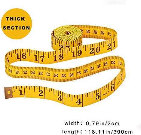 2 pacote de fita de régua de pano de pacote, 300 cm/120 polegadas de bolso macio fita métrica para costura de tecido corporal