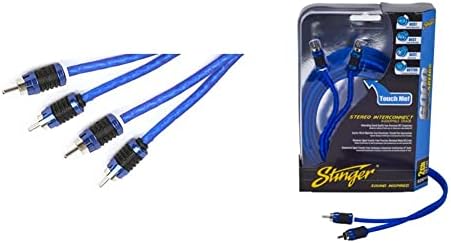 Stinger SI6220 20 pés 2 canais 6000 Series Audiophile Grade RCA Interconect Cable, azul