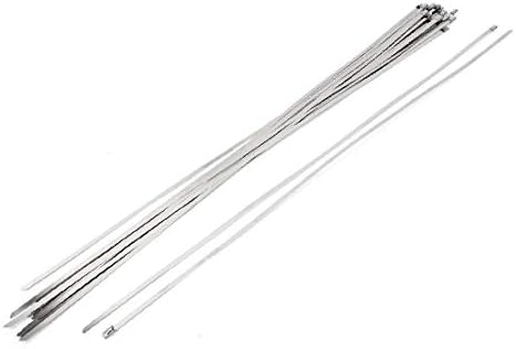 X-Dree 20pcs 23,6 Longo 4,6 mm de largura de aço inoxidável Banda de cabo pulverizada Banda de cabo (20pcs 23,6 '' Larga