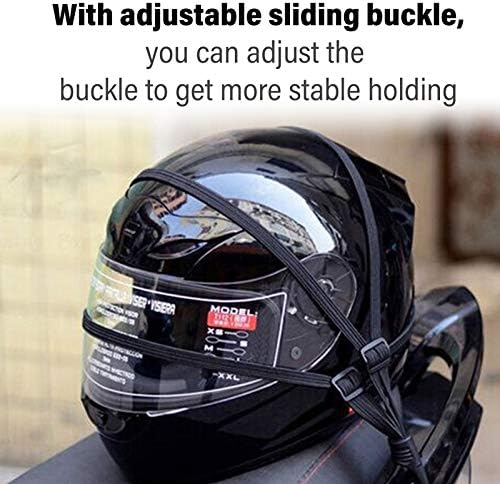 Vifemify Elastic Mord Strap 2 Hook Bungee Cord para bagagem de capacete de motocicleta Rápida para instalar e fácil de usar.