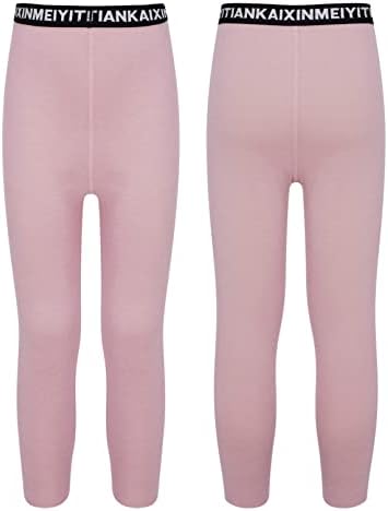 Fldy Kids Girls meninos Térmicos Roupa térmica Lão ladeado de Leggings Long Johns calças de compressão rosa escuro de 5 a 6 anos