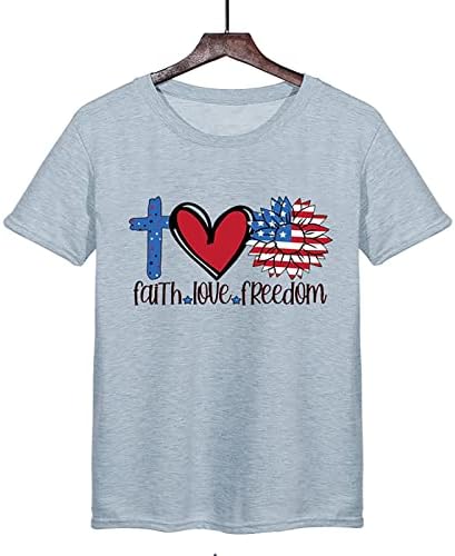2023 Camiseta masculina do novo Monograma Prind Heart Cirtle Quarto de julho Padrão de bandeira Vintage Camise
