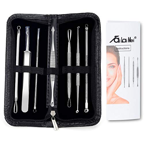 Kit de removedor de cravos de 7 peças - conjunto de ferramentas de extrator de comedona de espinha para acne facial e