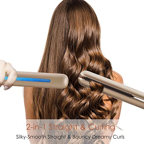 NITIO PRO SALON Hair alisador de ferro plano Gold e secador de cabelo preto com 3 acessórios difusor/conjunto de pente