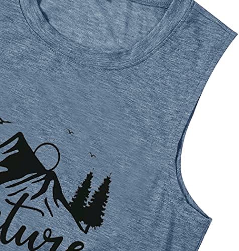 Camisetas da montanha para caminhadas Mulheres engraçadas Aventura Graphic Top Top Summer ao ar livre camiseta sem mangas