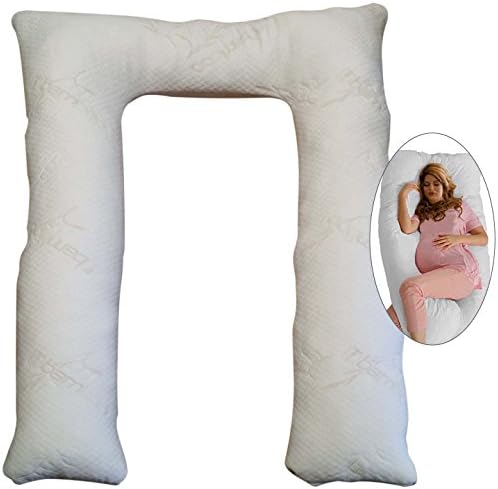 Travesseiro de corpo em forma de U | Látex ralado orgânico | Travesseiro corporal da gravidez | Sistema de conforto e suporte |