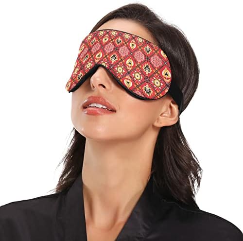 Talavera Cerâmica Polk Tile Red Máscara de olhos para dormir respirável, capa de sono para os olhos para descanso de verão, com