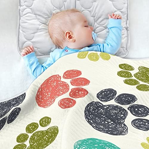 Oodle Paw Colorful Unisex Planto de bebê fofo para criança do berço para a creche com um cobertor espesso e macio