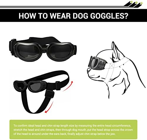 Capacete de cães Namsan e óculos de pet-tear de pet-tear de proteção de pequenos médios com proteção contra a UV, com