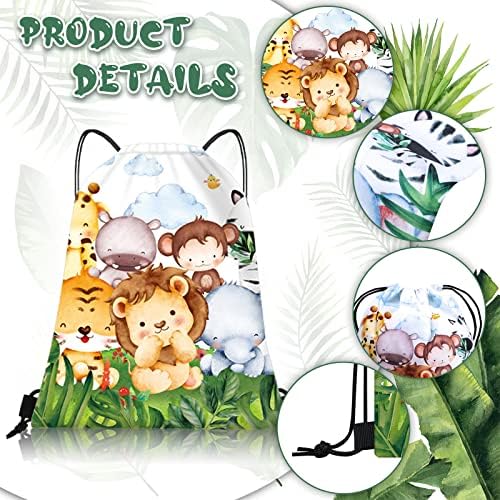 16 PCS Safari Goodie Bags Party Safari Favor Favor de sacos Sacos safari Decorações do chá de bebê Jungle Party Gift Gift