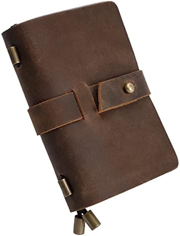 Wowlomo] Caderno de viajantes em couro italiano recarregado, notebook de periódico de viagem de couro personalizado de couro