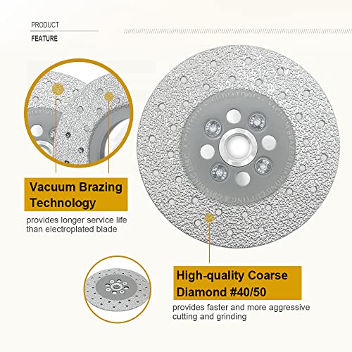 Roda de corte de diamante em granito shdiatool para mármore 5 polegadas mais roda de moagem de concreto 4-1/2 polegadas