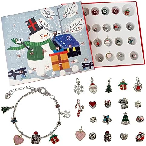 Calendário de advento de Natal Zitiany 2021 para crianças adultos 24 dias de contagem regressiva com 24 PCs Toys Jewelry Xmas Gift,