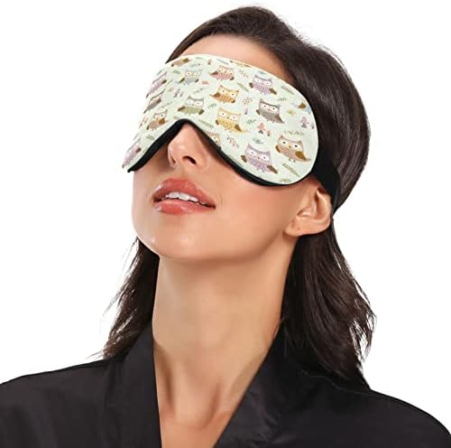 Xiua Oluf Owl Sleeping Eyes Máscara com cinta ajustável, Blackout respirável Confortável máscara de olho para dormir para