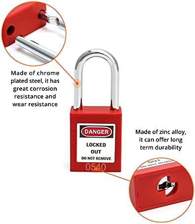 QWORK Lockout Tagout Bloqueios, cadeado de segurança, 10 cadernos com 20 teclas, para estações e dispositivos de bloqueio de