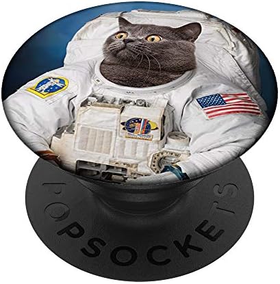 Astronauta de gato - Popgrip de gato Popgrip: Swappable Grip para telefones e tablets