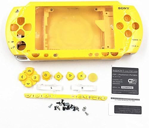 Casca de caixa com botões de fenda para Sony PSP 1000 1001 - Amarelo