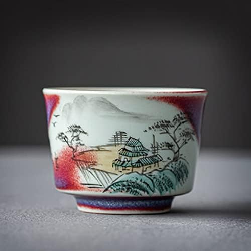 Dodouna Ceramic Tea Cup de porcelana pequena tigela de chá criativa pintada à mão Alterar o esmalte de xícara de