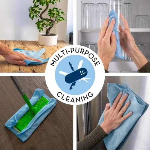 Pano de limpeza de microfibras S&T Inc. para casa, toalhas de limpeza a granel para limpeza, toalhas de pano reutilizáveis ​​e