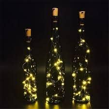 10 pacote de 20 luzes de garrafa de vinho LED com cortiça, luz de cobre de 6 pés Luzes de cortiça de arame de bateria