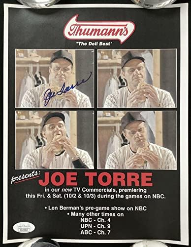 Joe Torre assinou a foto 8x11 thumanns ad beisebol ny yankees hof gerente de automóvel jsa - fotos autografadas da MLB