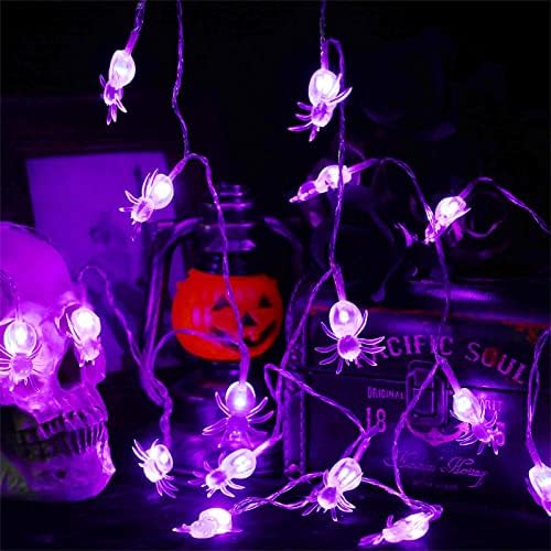 2 cordas conjuntos de luzes, luzes de halloween luzes de halloween string luzes de string de bateria roxa luzes de halloween
