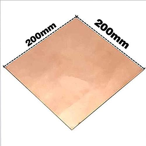 Placa de folha de metal de cobre original 2x 200 x 200 mm Folha de cobre de metal de cobre cortada