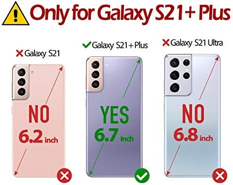 Tucch Cartet Case for Galaxy S21+ Plus 5G com [Case Interior à prova de choque TPU] [Bloqueio de RFID] Folio Stand Card Slot, Magnetic