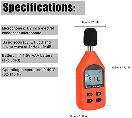 Uoeidosb de alta precisão decímetro digital medidor de ruído ambiental nível de som testador portátil medidor de detecção de ruído