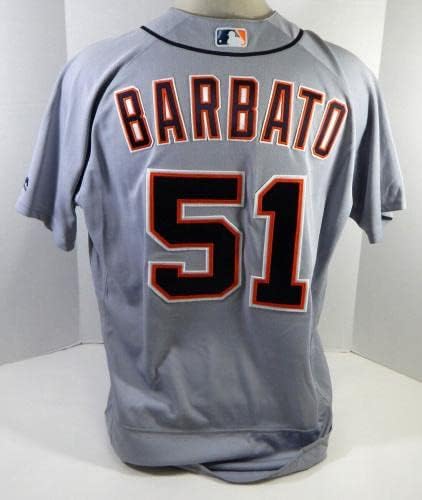 2018 Detroit Tigers Johnny Barbato 51 Game usou Grey Jersey 48 DP20913 - Jogo usou camisas MLB