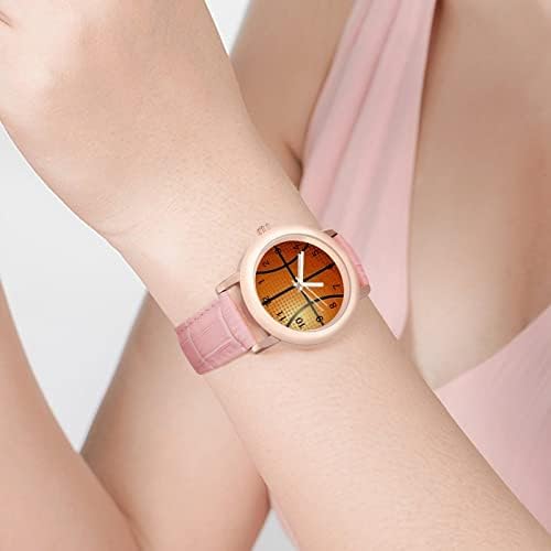 Bastelista de basquete Women's Watch Leather Strap quartzo Relógio de bracelete de moda
