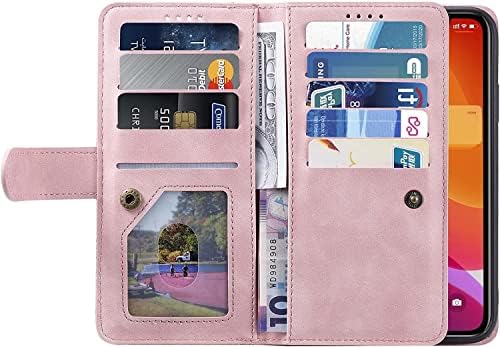Caixa da carteira de Fulnes para iPhone 13/13 Mini/13 Pro/13 Pro Max, capa de couro de couro premium PU com TPU Shell Kickstand