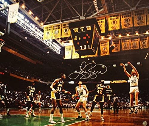 Larry Bird autografou 20x24 contra o Lakers Canvas -Larry Bird Hologram - Autografado NBA Art