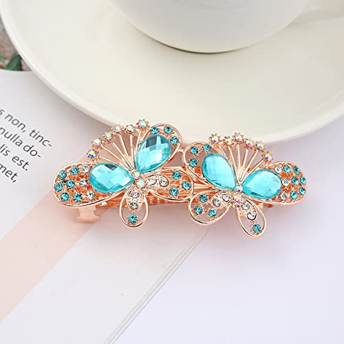 Cristal de jóias de borboleta feminino Glitter Glitter Glitter Spark Metal Pearl Snap CLIPS Hairpins Elegantes Grip Fino Grosso Twist