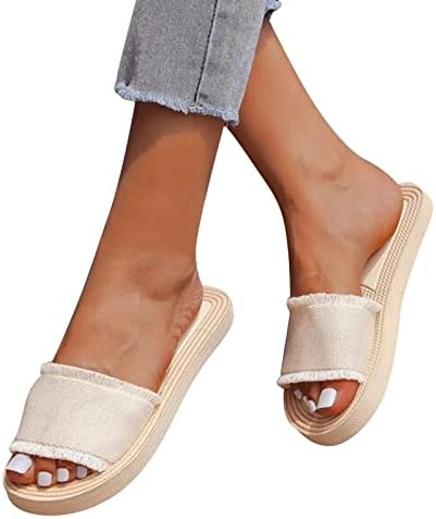 Senhoras de cor sólida de cor sólida desgaste de praia chinelos de moda chinelos de moda plana de pé de verão sandálias de