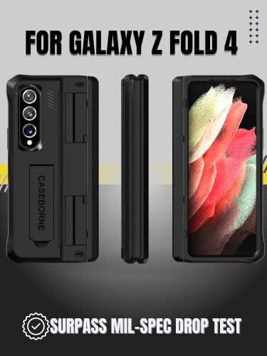 Caseborne V Compatível com Samsung Galaxy Z Fold 4 Case - Case de proteção corporal completa com tampa de dobradiça semi -automática,