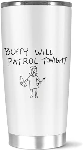 Tumbler de aço inoxidável isolado 20 oz Buffy Wine The Coffee Vampire Iced Tea Will Cold Patrol Quente hoje à noite