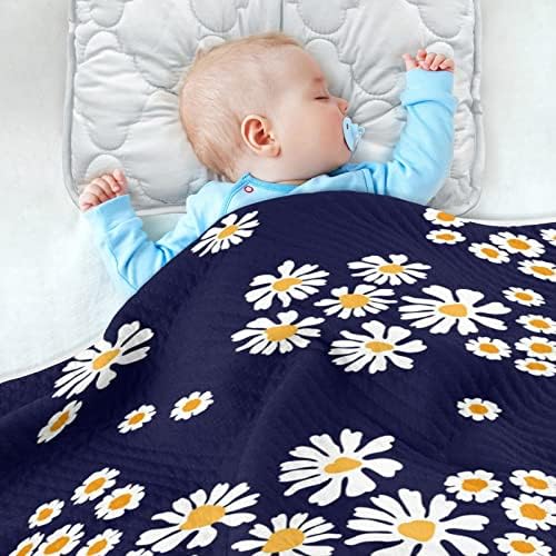 Kigai Daisies Baby Blanket macio quente e leve, cobertor de berço respirável para meninos e meninas 30 x 40 polegadas