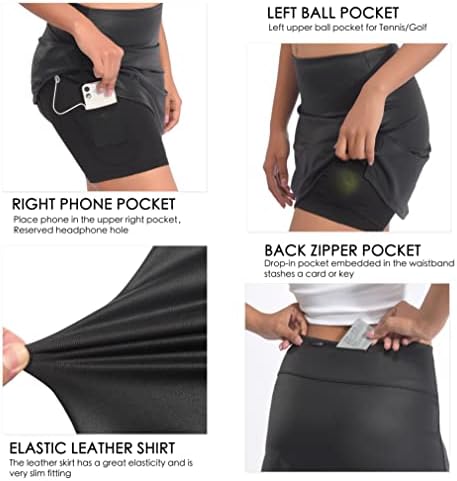 Saias de tênis Yamxdm para mulheres com bolsos embutidos de golfe Saias ativas para treinamento de ginásios esportivos e