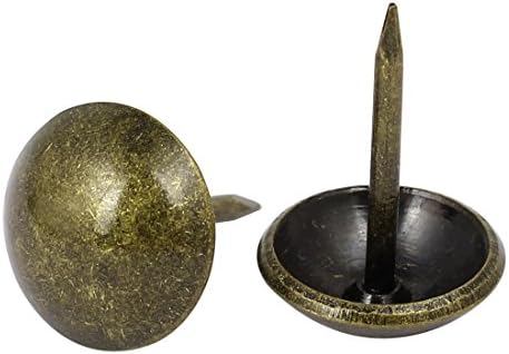 Aexit Sofá de couro, parafusos e prendedores redondos de renovação de cabeça de cabeça de unhas de bronze 12 mm x tacks