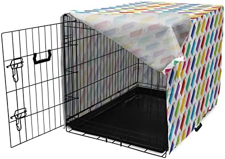 Capa de caixas de cães de ciências lunaráveis, ilustração de lápis coloridos em padrão repetido em fundo simples, capa de canil
