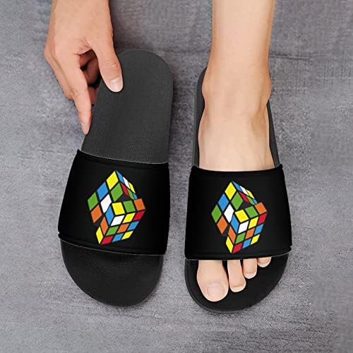 Sandálias de casas de cubo mágico não deslizam chinelos de dedo do pé para massagem banheira de spa de chuveiro
