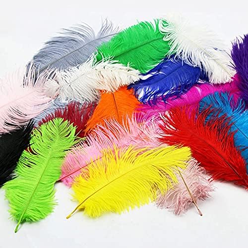 10pcs/lote 15-30cm Feathers naturais de avestruz branca para artesanato Jóias de penas de festa colorida Diy Fazendo decoração de casamento