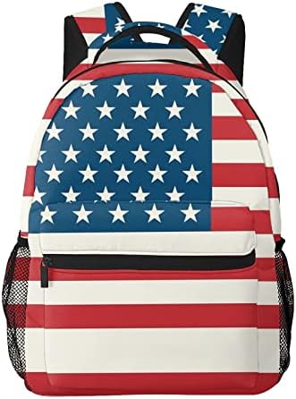 Afhyzy American Flag Laptop Backpack Backpbag Women Bookbag Backpack School para meninas Backpack da faculdade ajustável Caixa