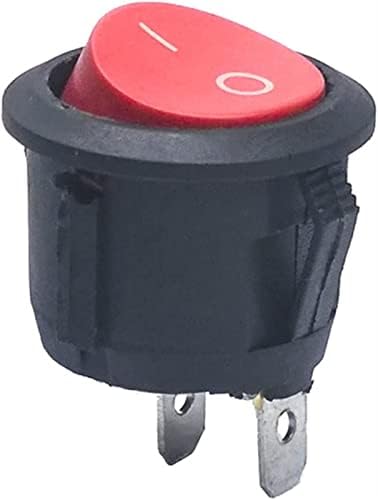 Interruptor de balanço de berrysun 20pcs 50pcs 23mm kcd1-105 spst 2pin 6a 250v botão redondo snap-in/off posição